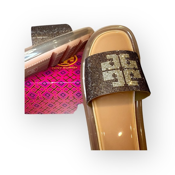 Tory Burch Crystal Bubble Jelly Slide Sandal in Clay/ Peanut Size 11 - Picture 6 of 8